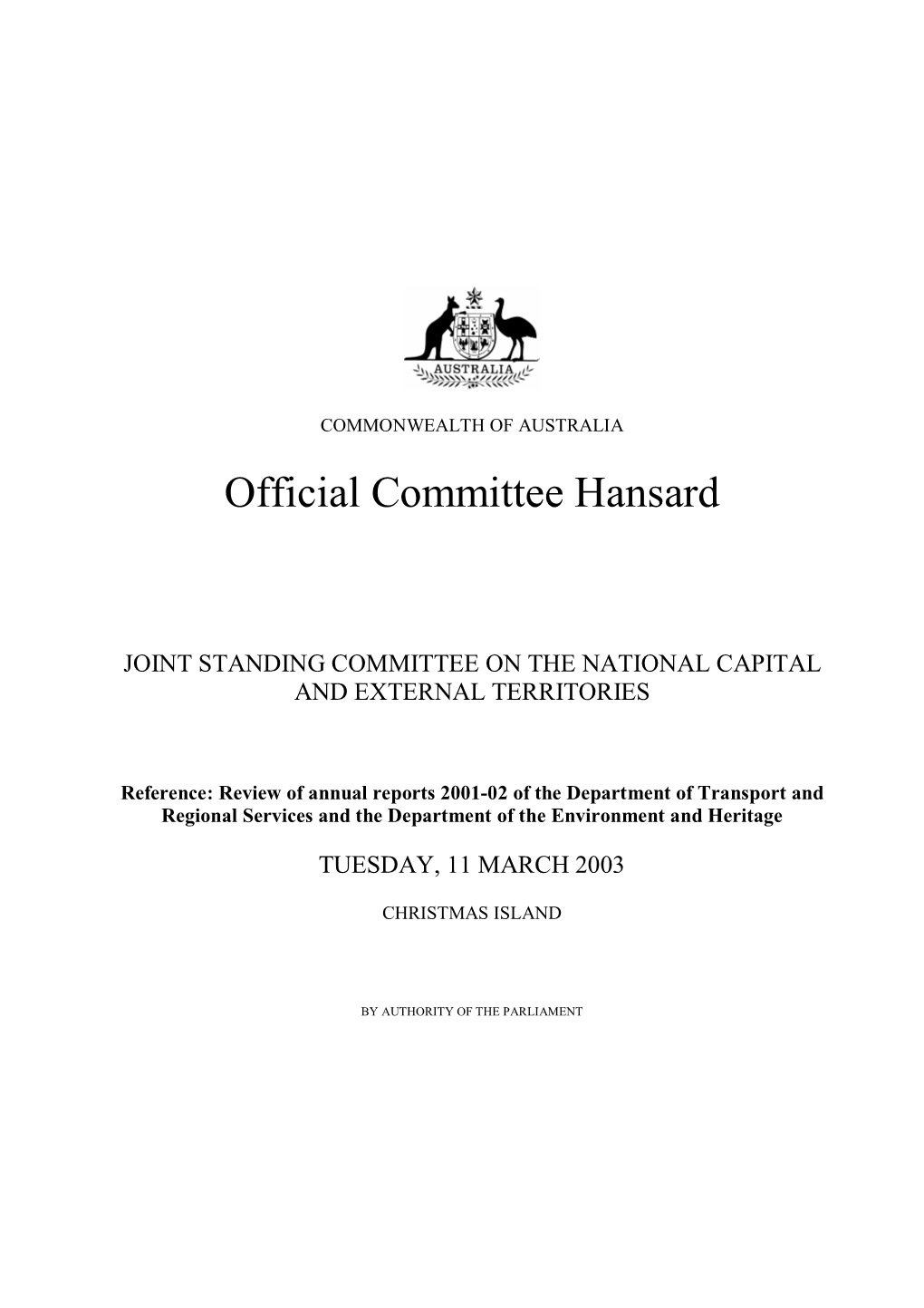 Official Committee Hansard