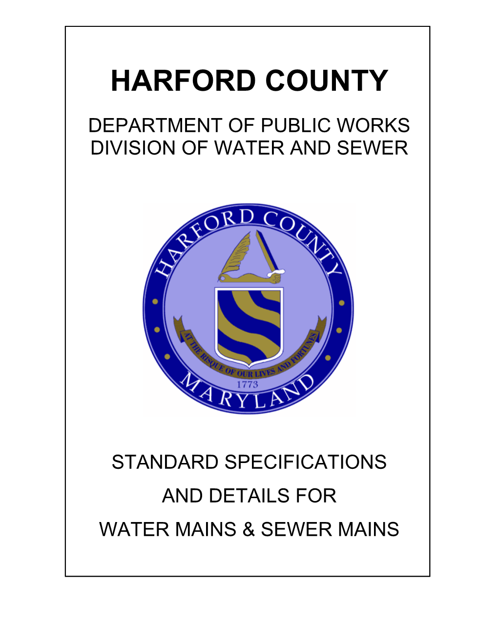 Water & Sewer Standard Specifications