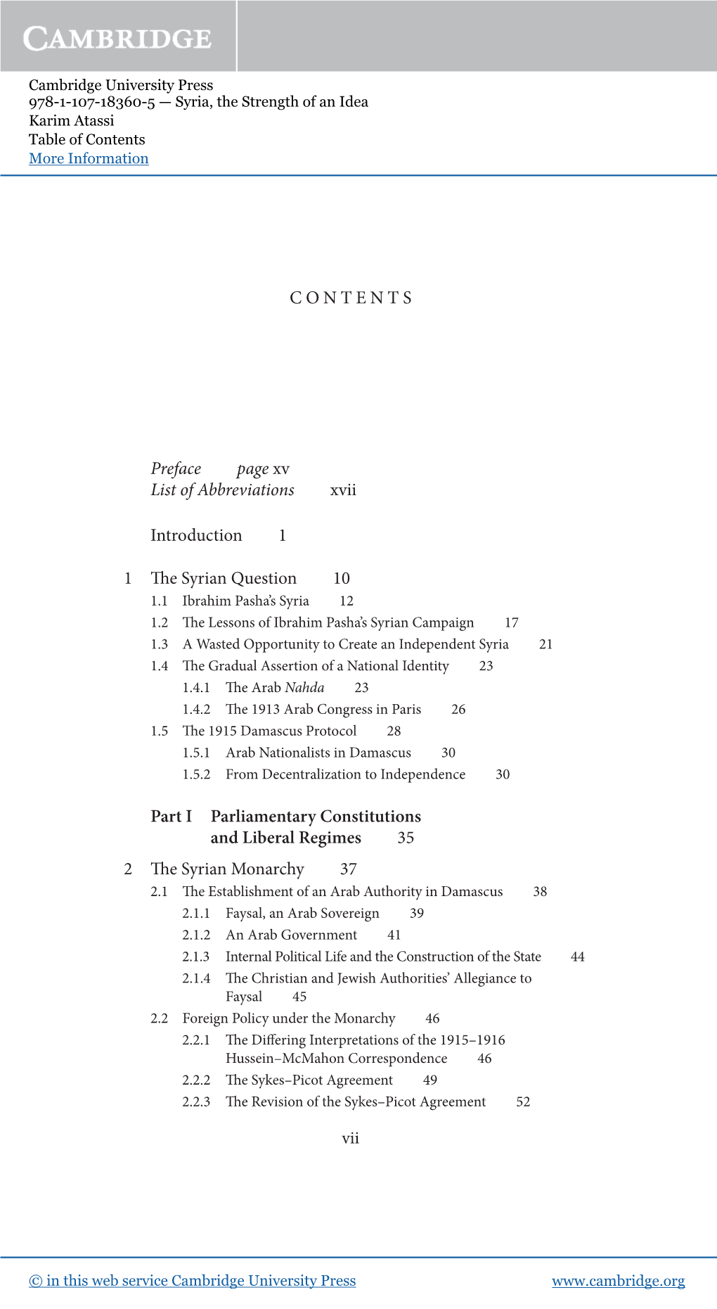 CONTENTS Preface Page Xv List of Abbreviations Xvii Introduction 1 1