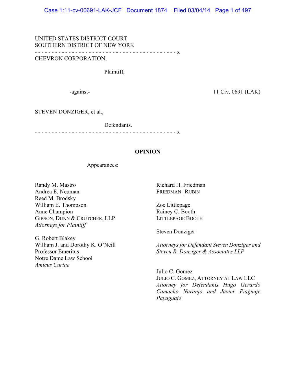 Case 1:11-Cv-00691-LAK-JCF Document 1874 Filed 03/04/14 Page 1 of 497