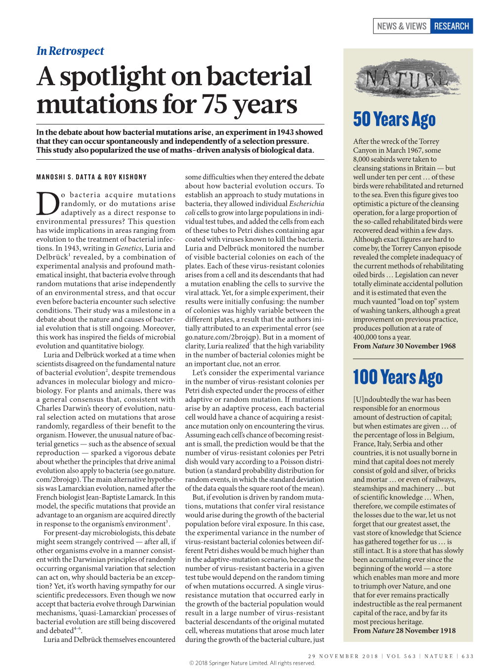 A Spotlight on Bacterial Mutations for 75 Years