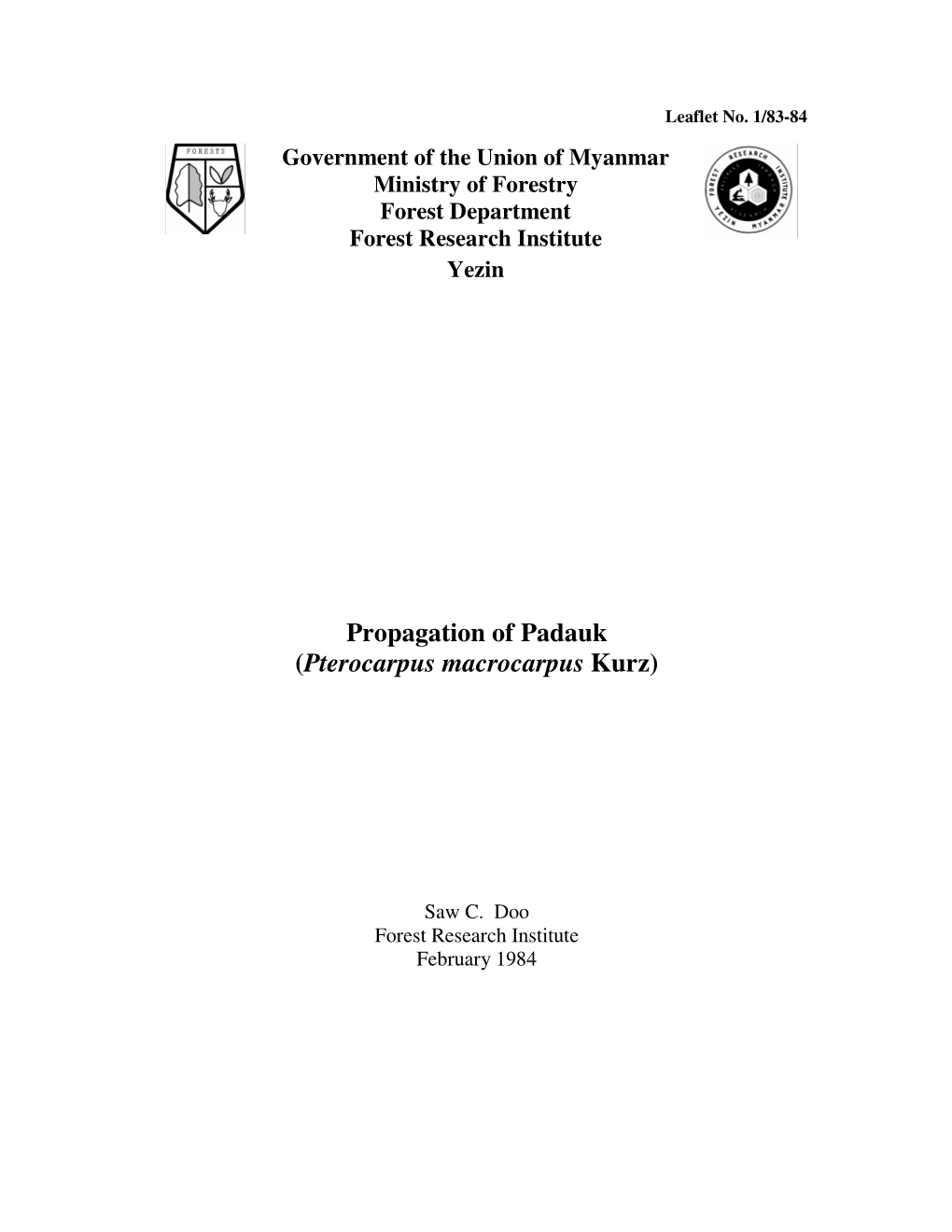 Propagation of Padauk (Pterocarpus Macrocarpus Kurz)