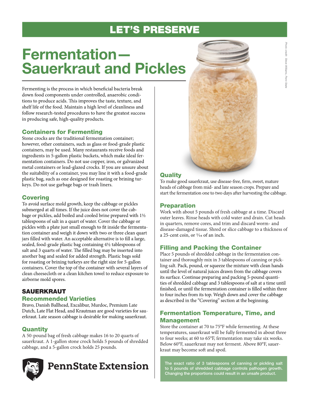 Fermentation— Sauerkraut and Pickles