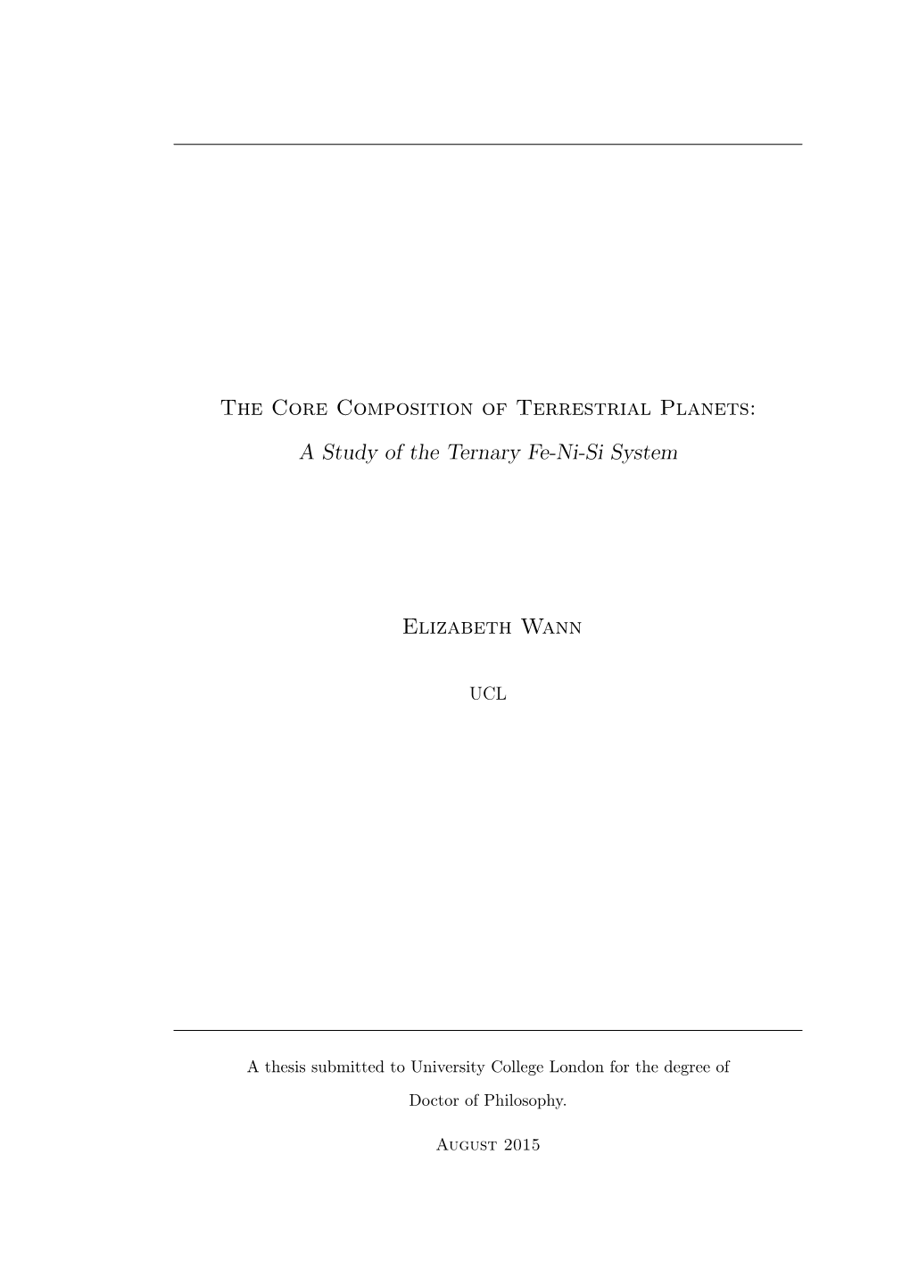 The Core Composition of Terrestrial Planets