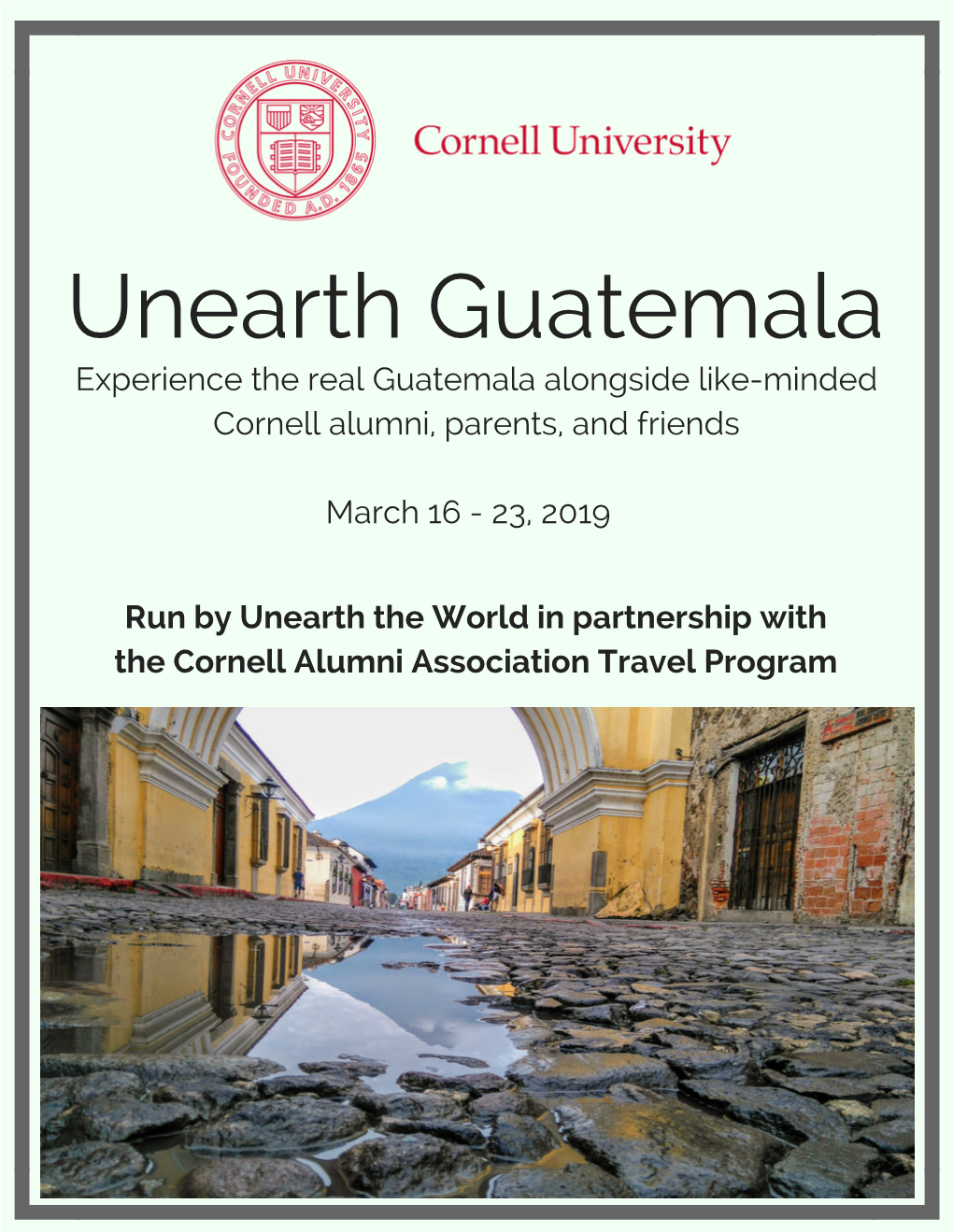Unearth Guatemala + Cornell Brochure