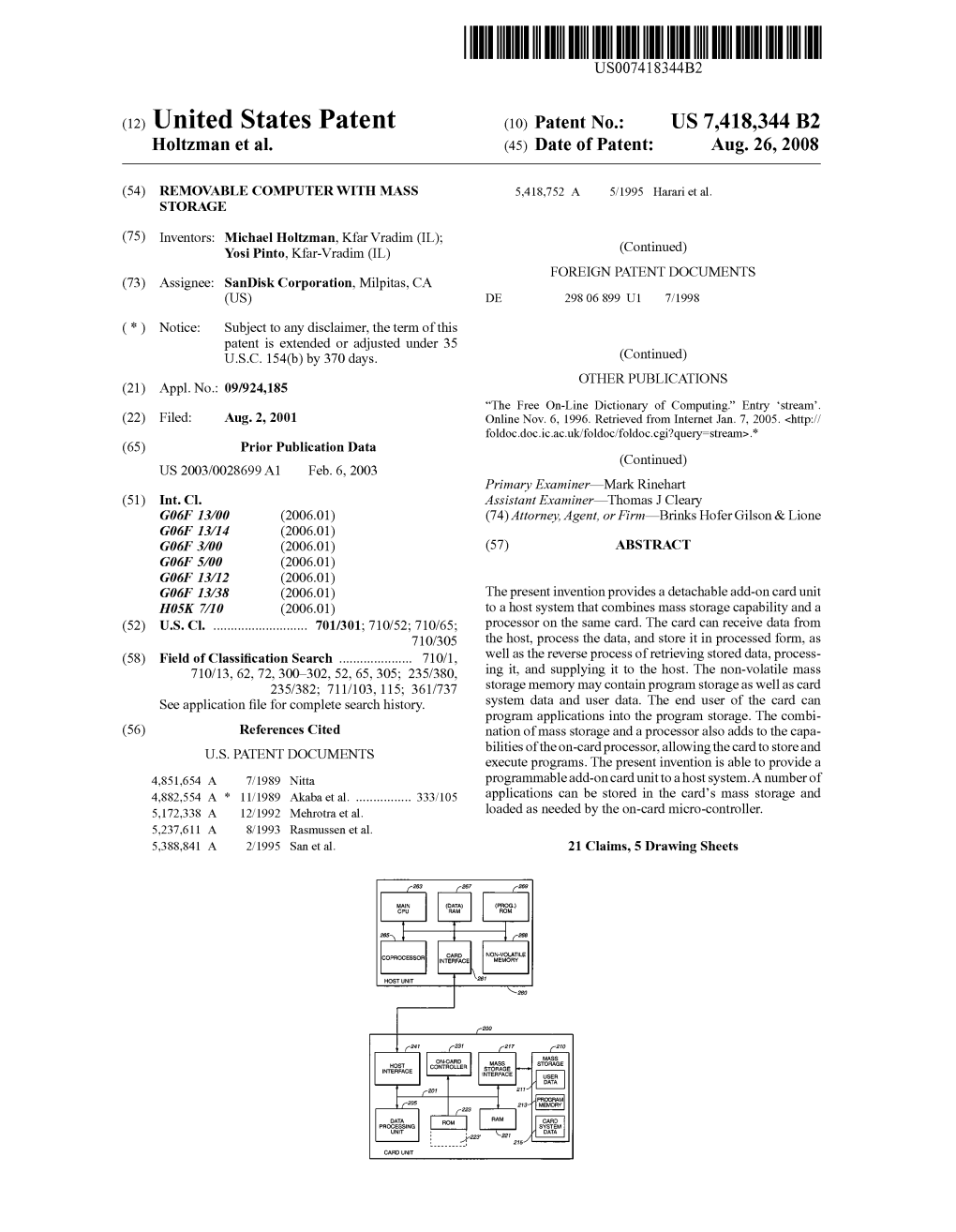 (12) United States Patent (10) Patent No.: US 7418,344 B2 Holtzman Et Al