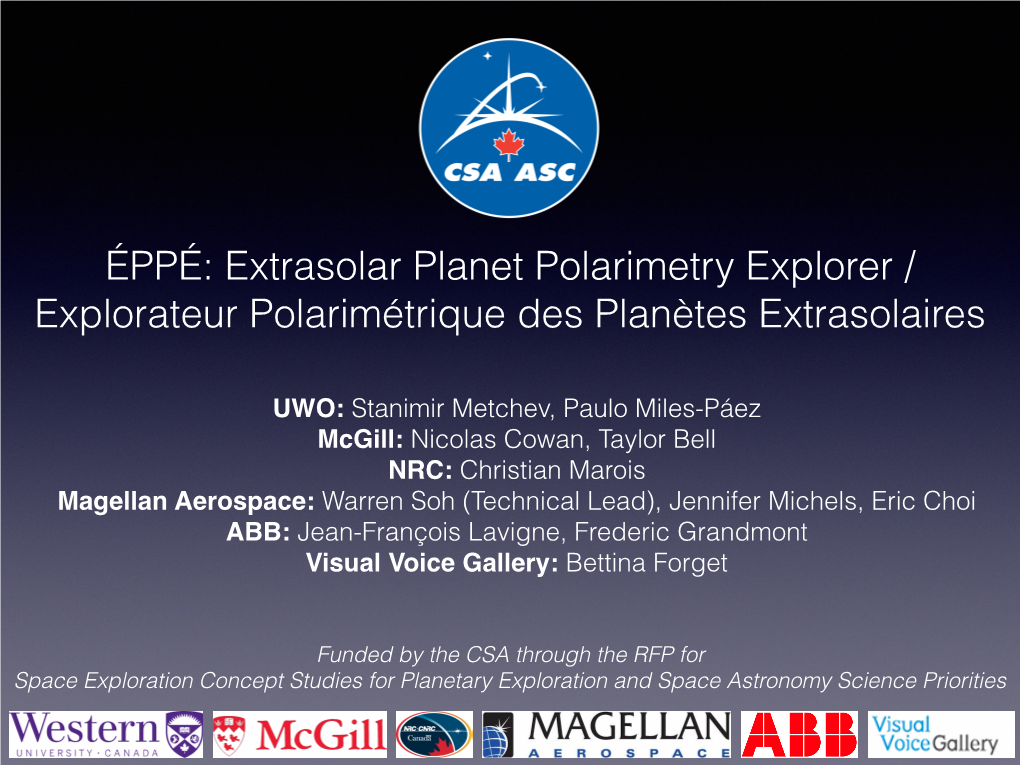 “ÉPPÉ: Extrasolar Planet Polarimetry Explorer” – Stanimir Metchev