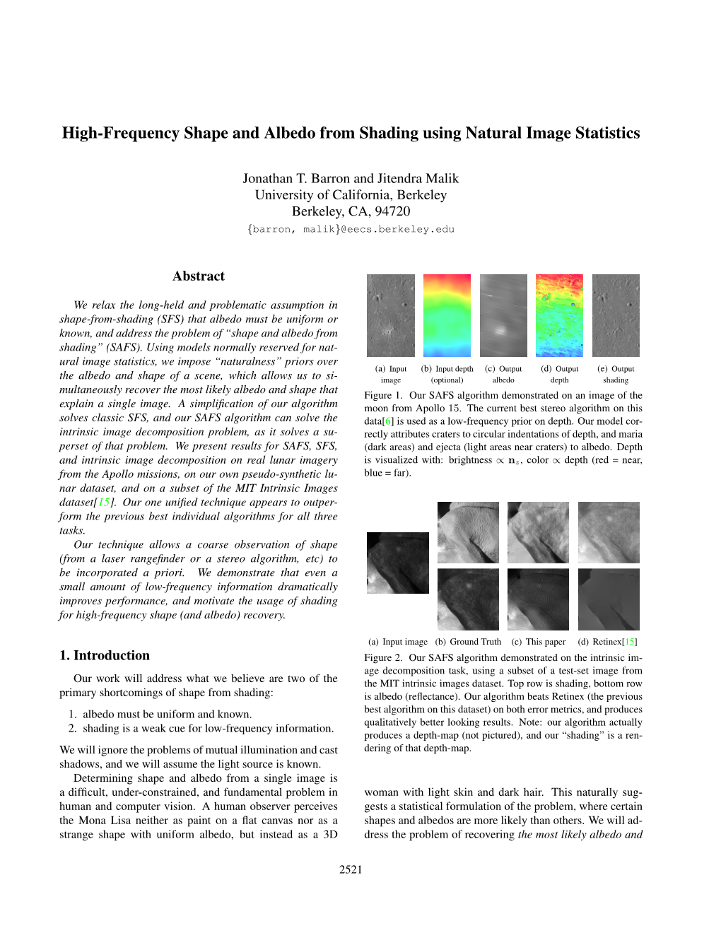 High-Frequency Shape and Albedo from Shading Using Natural Image Statistics