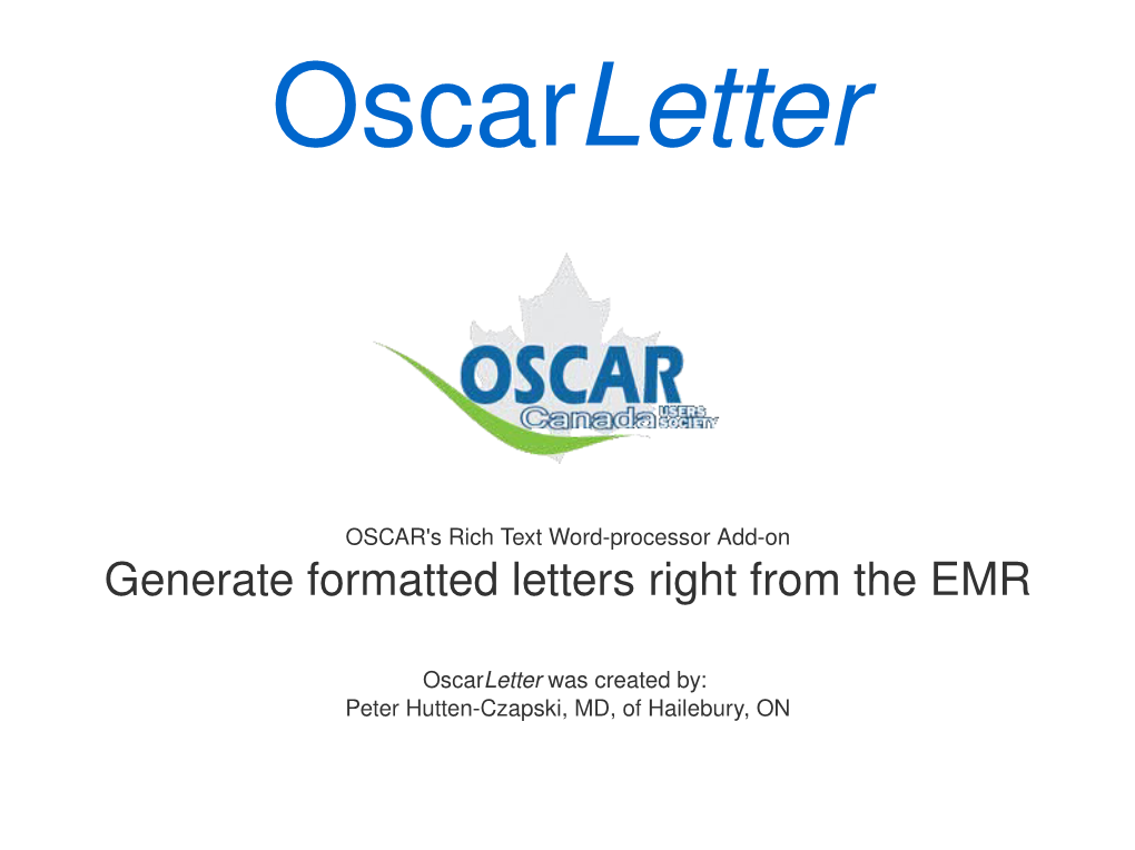 Generate Formatted Letters Right from the EMR