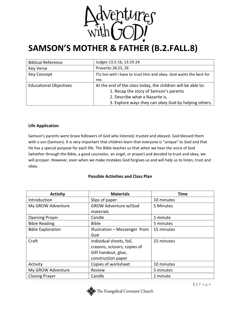 Samson's Mother & Father (B.2.Fall.8)