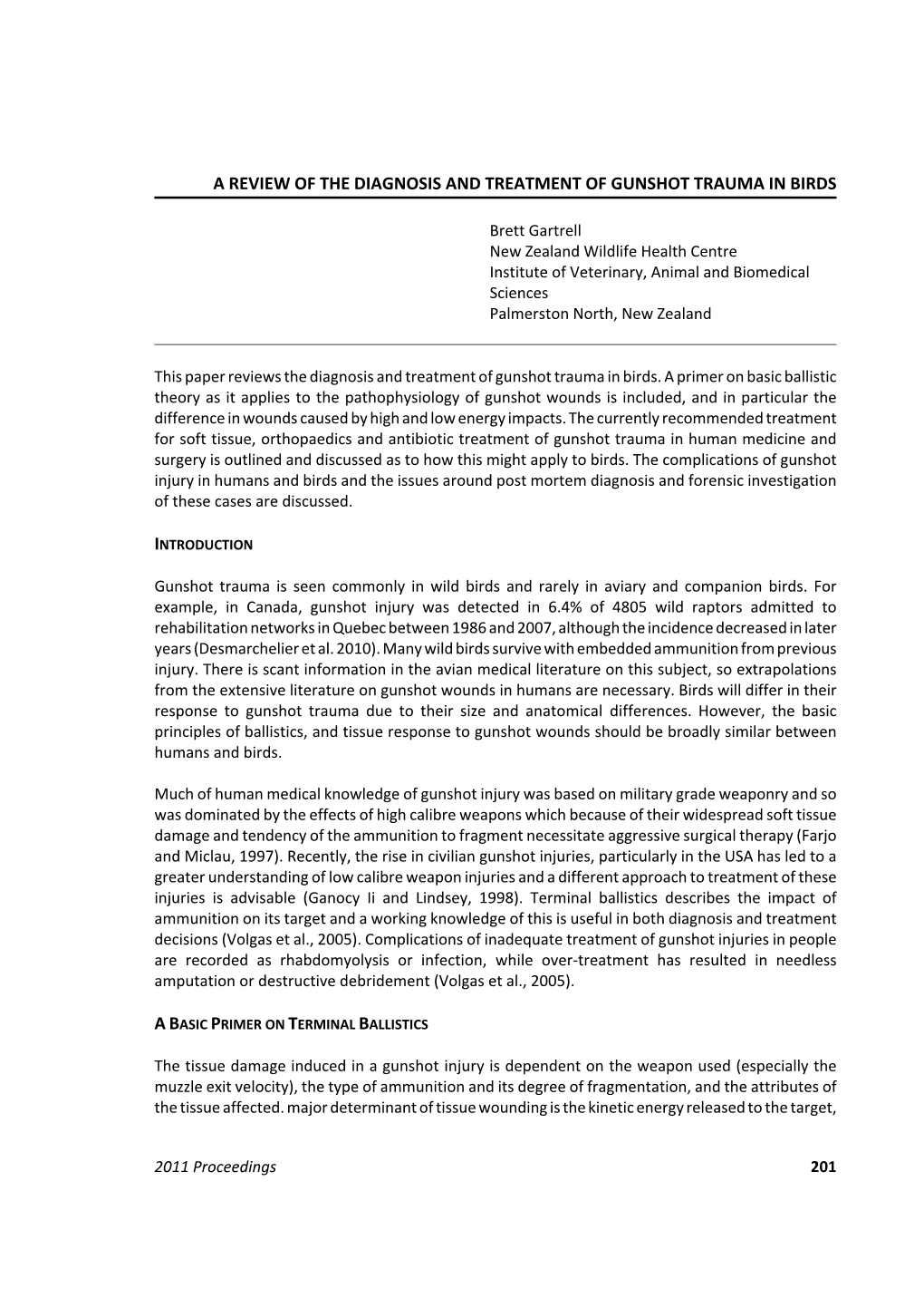 A Review of the Diagnosis and Treatment of Gunshot Trauma in Birds