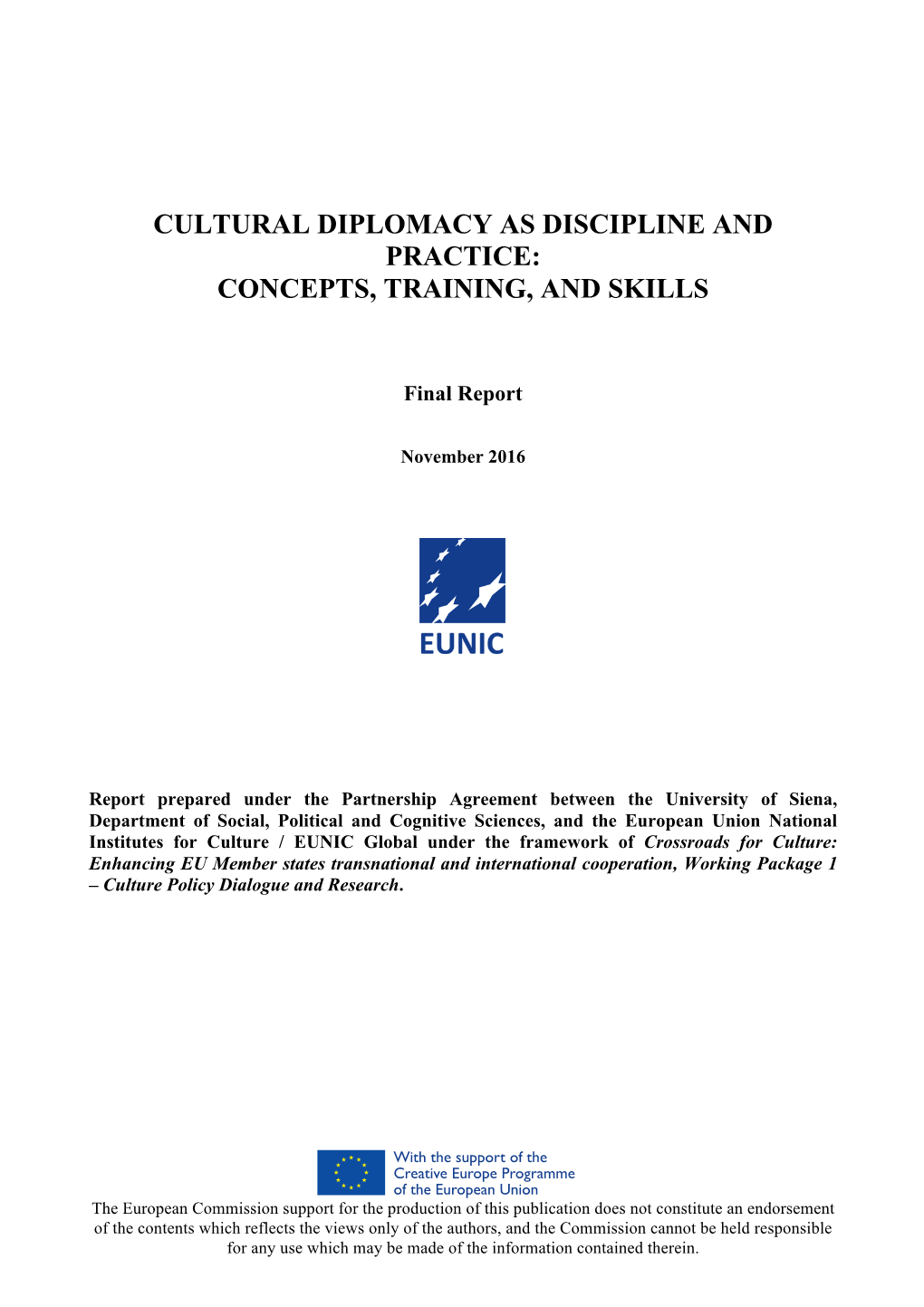 Cultural Diplomacy As Discipline and Practice: Concepts, Training, and Skills