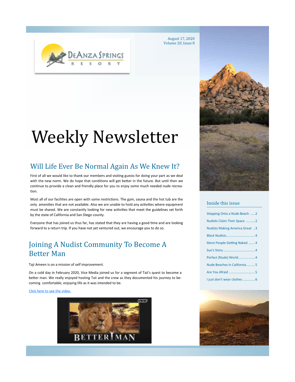 Weekly Newsletter