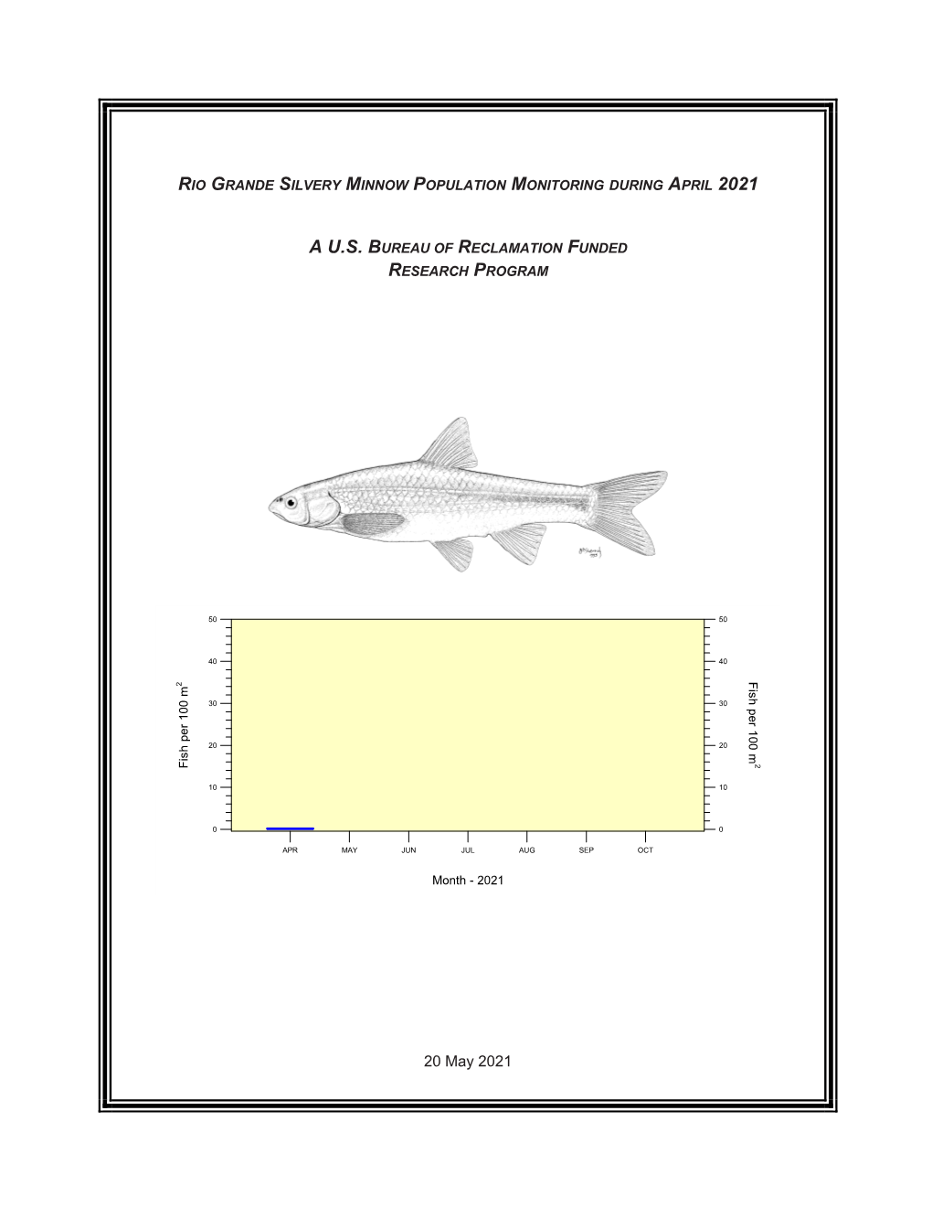 Rio Grande Silvery Minnow Population Monitoring During April 2021