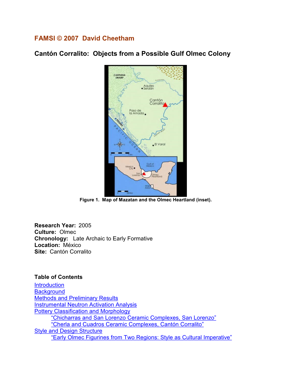 Cantón Corralito: Objects from a Possible Gulf Olmec Colony