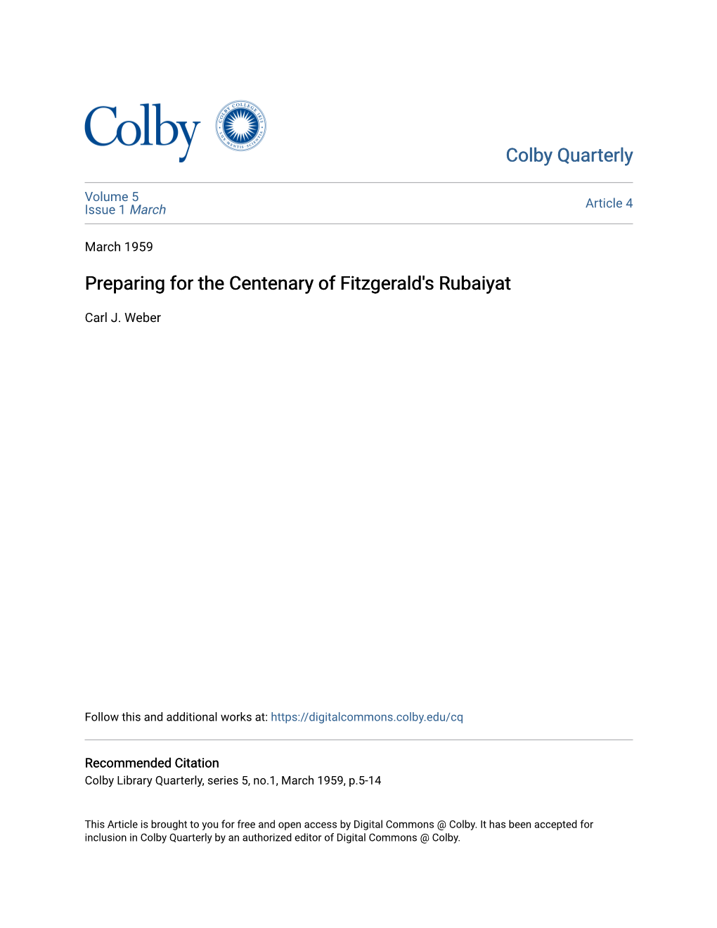 Preparing for the Centenary of Fitzgerald's Rubaiyat