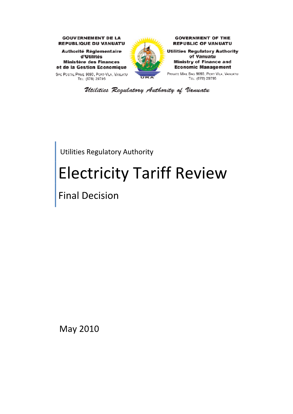 Ele Ctric City Tariff Review