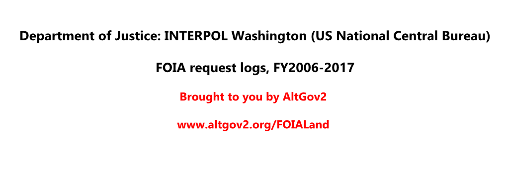 FOIA Request Logs, FY2006-2017