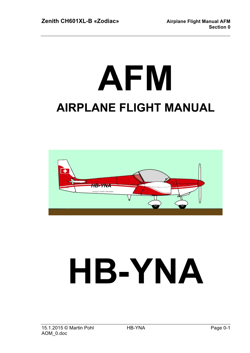 Airplane Flight Manual AFM Section 0