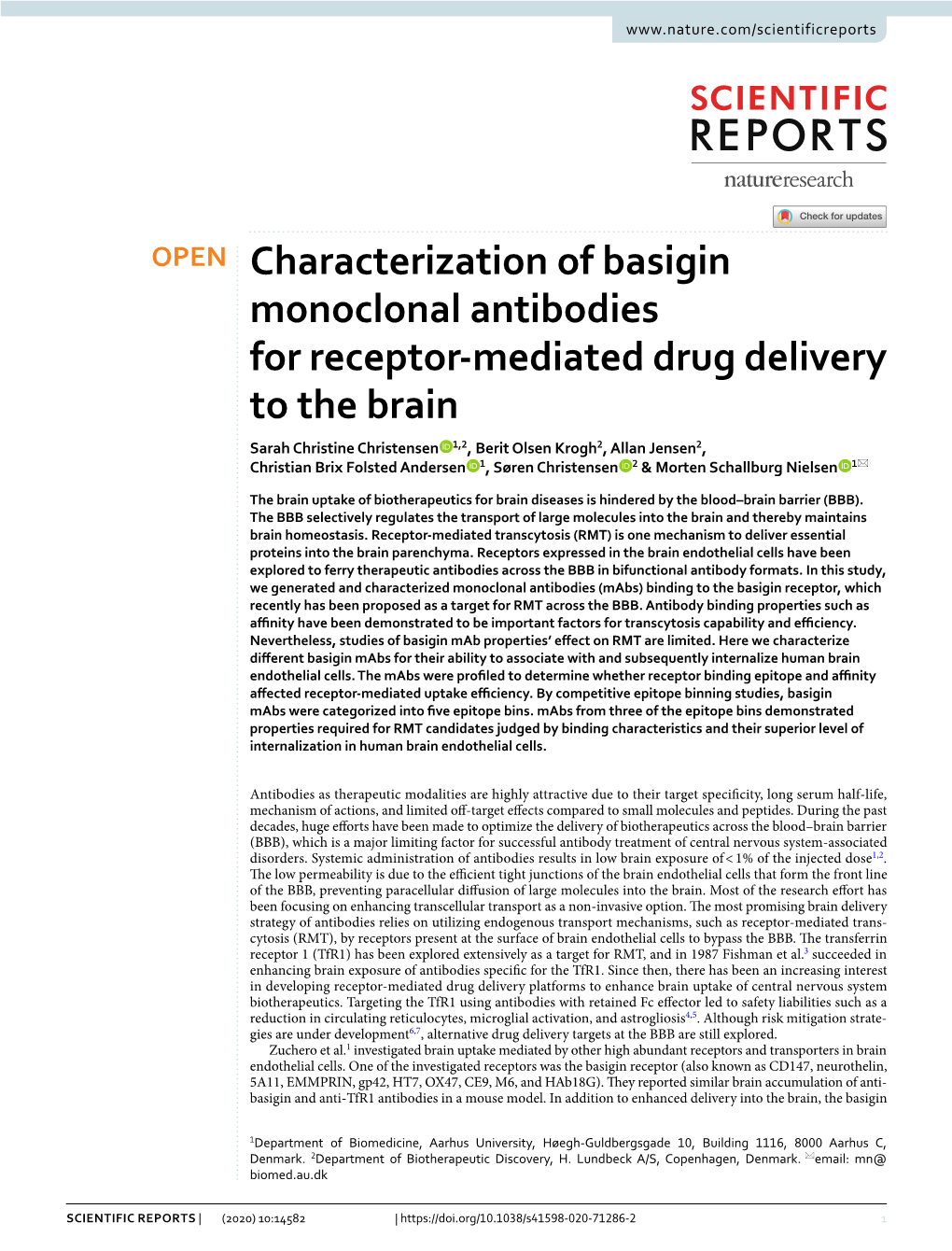 Characterization of Basigin Monoclonal Antibodies for Receptor