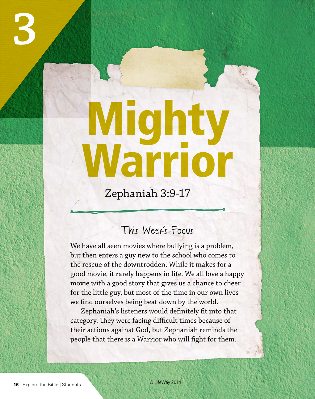 This Week's Focus Zephaniah 3:9-17