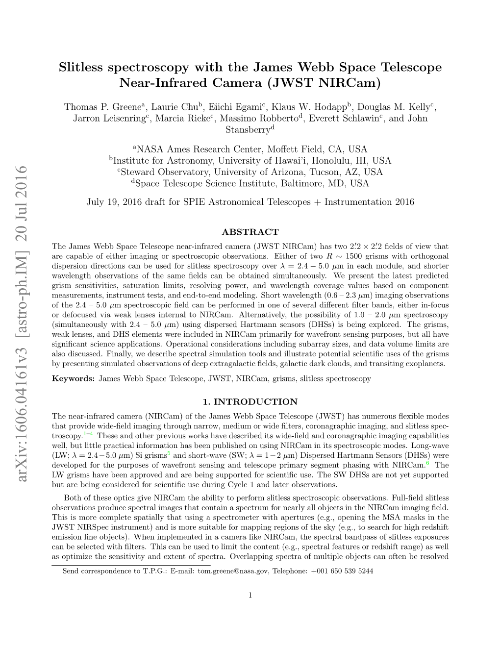 Slitless Spectroscopy with the James Webb Space Telescope Near-Infrared Camera (JWST Nircam)
