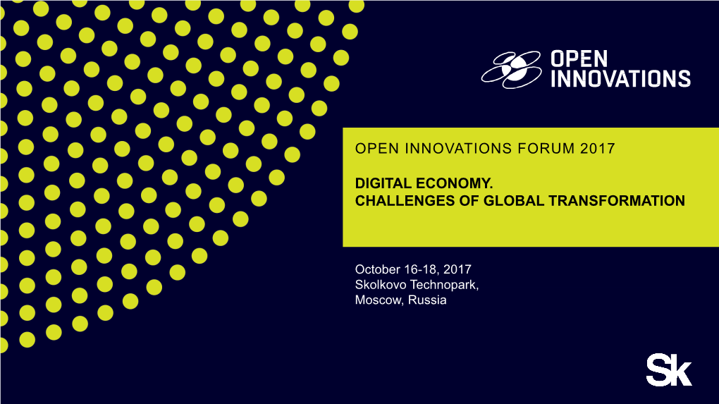 Open Innovations Forum 2017 Digital Economy