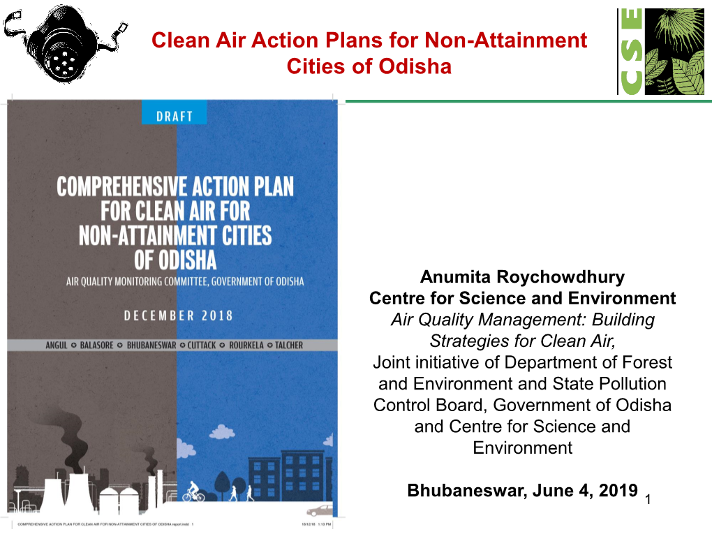 Clean Air Action Plans for Non-Attainment Cities of Odisha