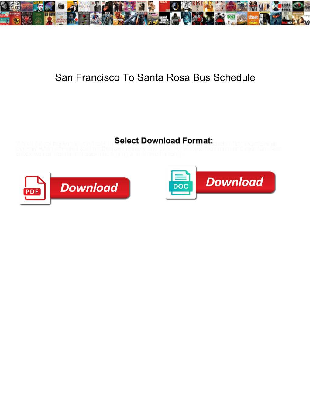 San Francisco to Santa Rosa Bus Schedule