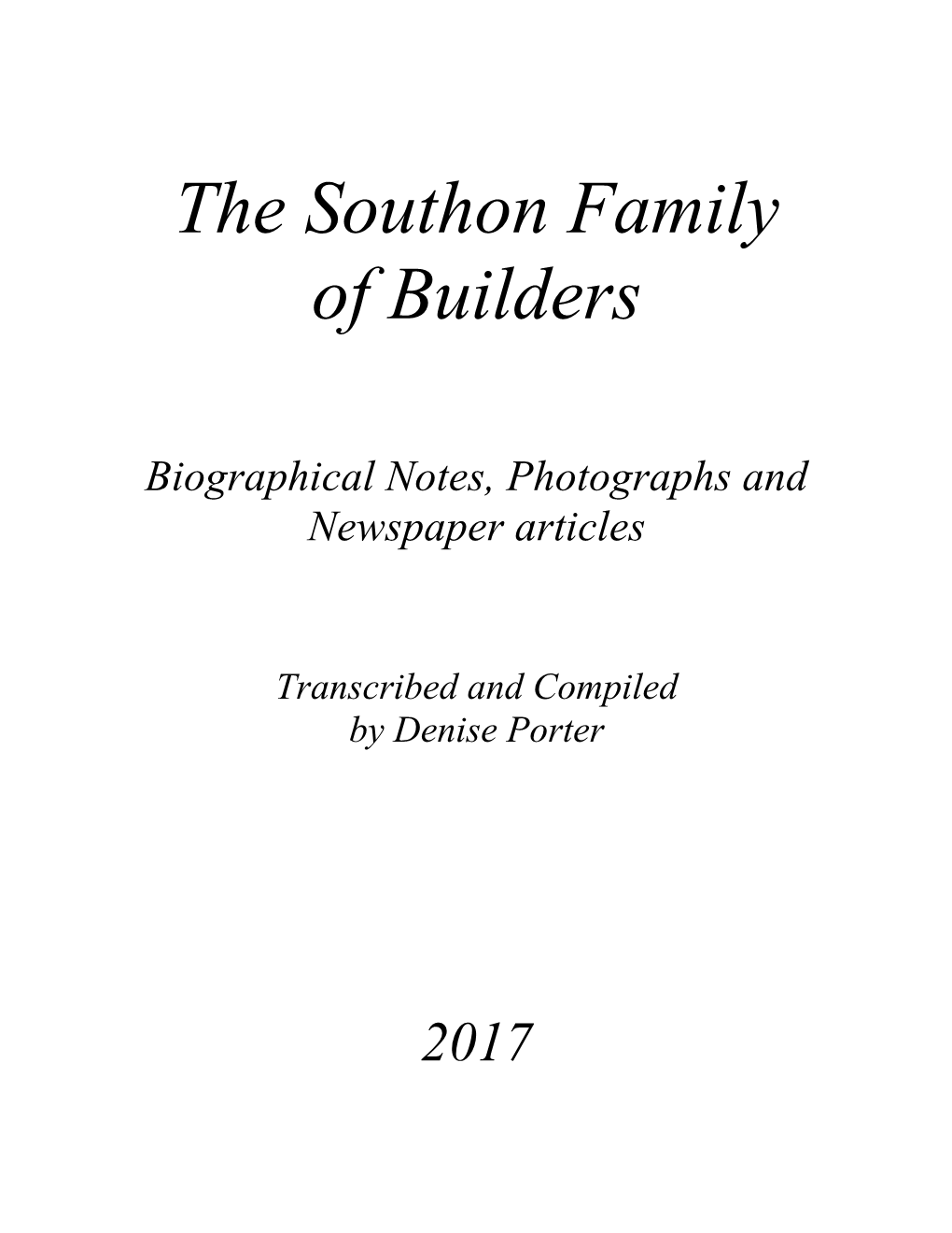 The Southon Family of Builders