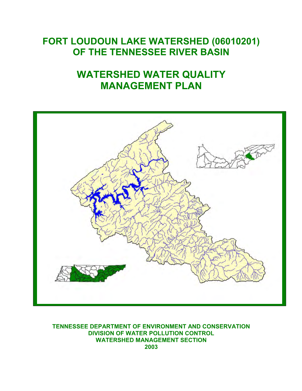 Fort Loudoun Lake Watershed (06010201) of the Tennessee River Basin