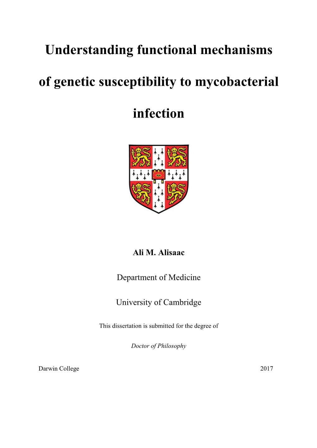 Understanding Functional Mechanisms of Genetic Susceptibility to Mycobacterial