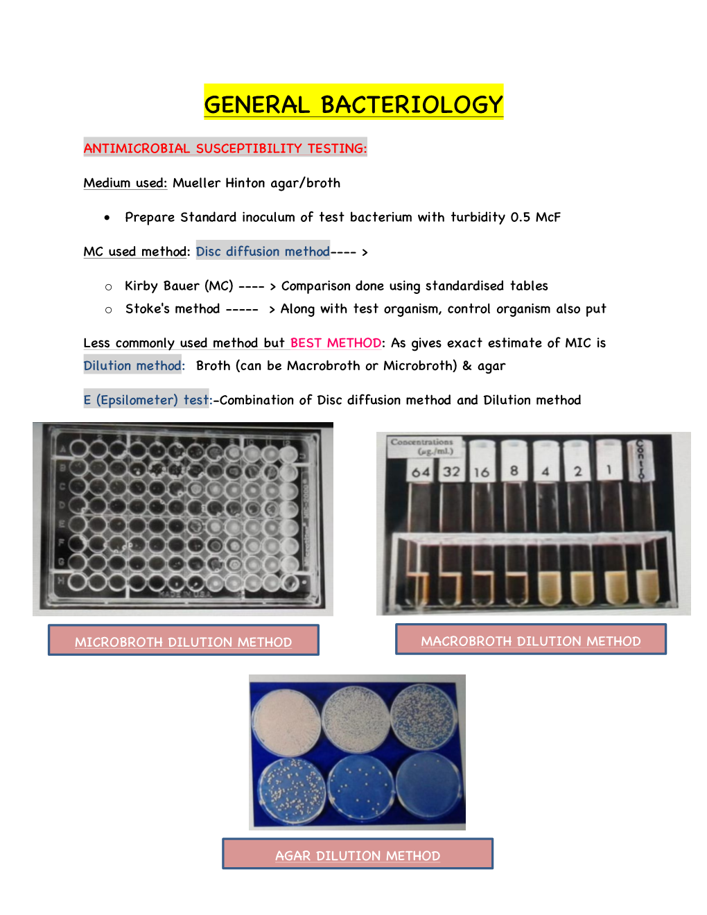 General Bacteriology