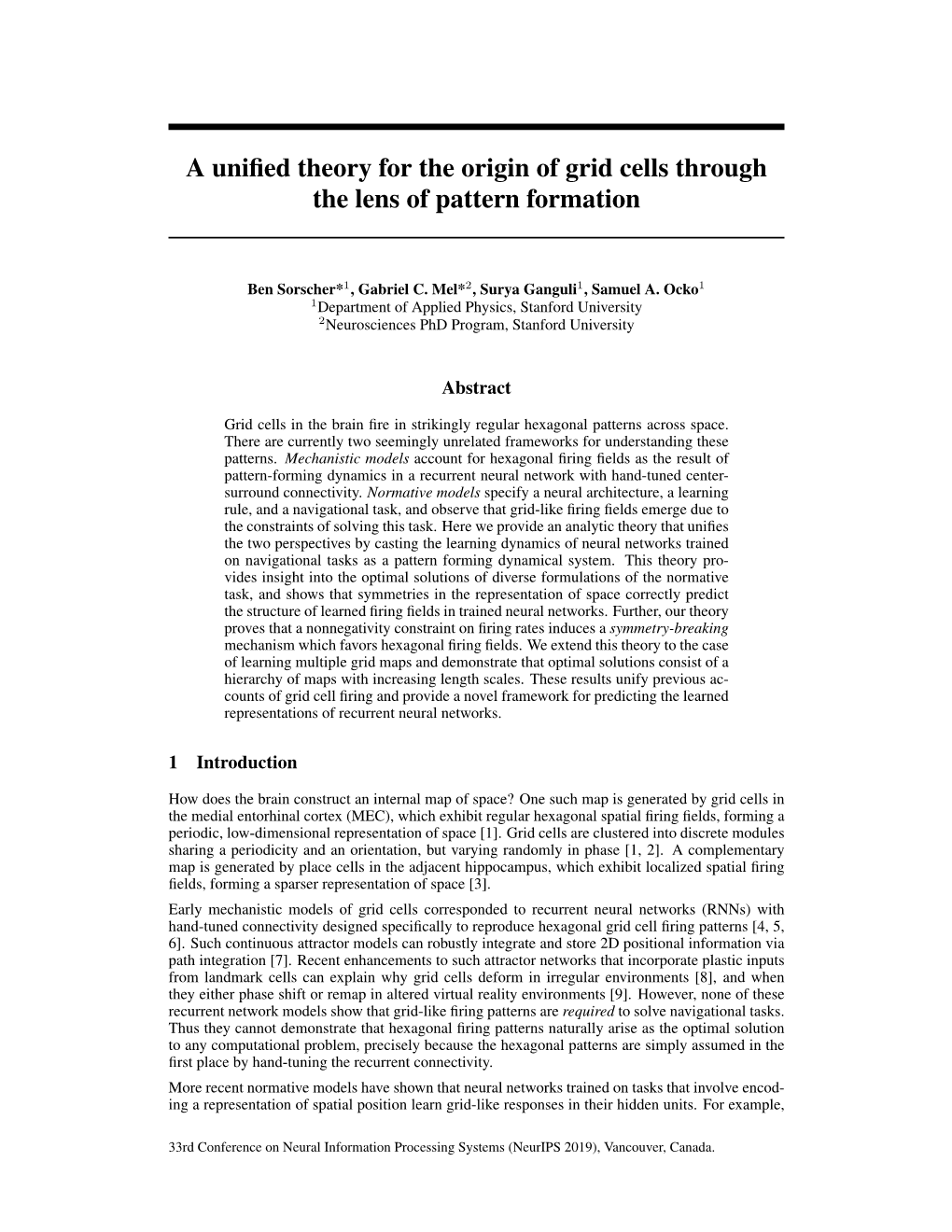 A Unified Theory for the Origin of Grid Cells Through the Lens of Pattern