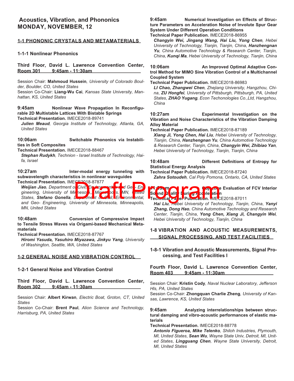 Draft Program