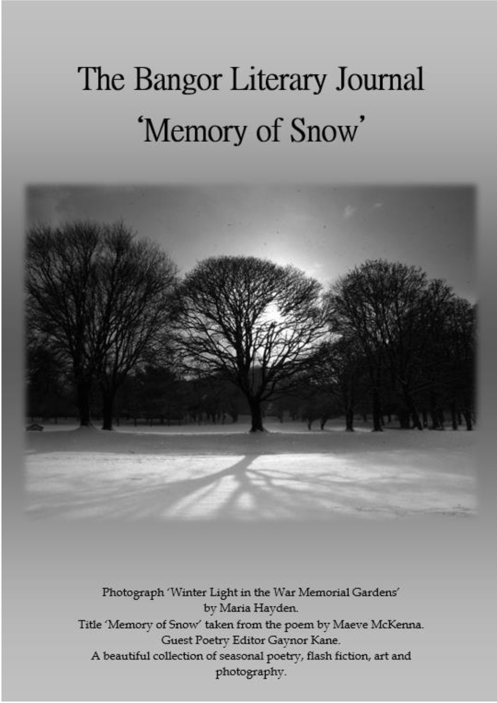 Memory of Snow’ Was Taken from the Powerful Poem by Maeve Mckenna; While the Stunning Cover Image Was Photographed by Maria Hayden