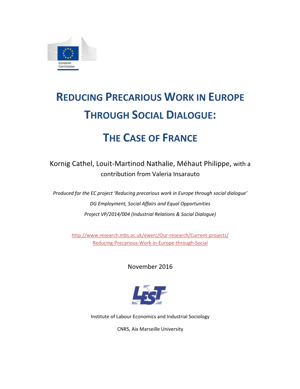 Reducing Precarious Work in Europe Through Social Dialogue