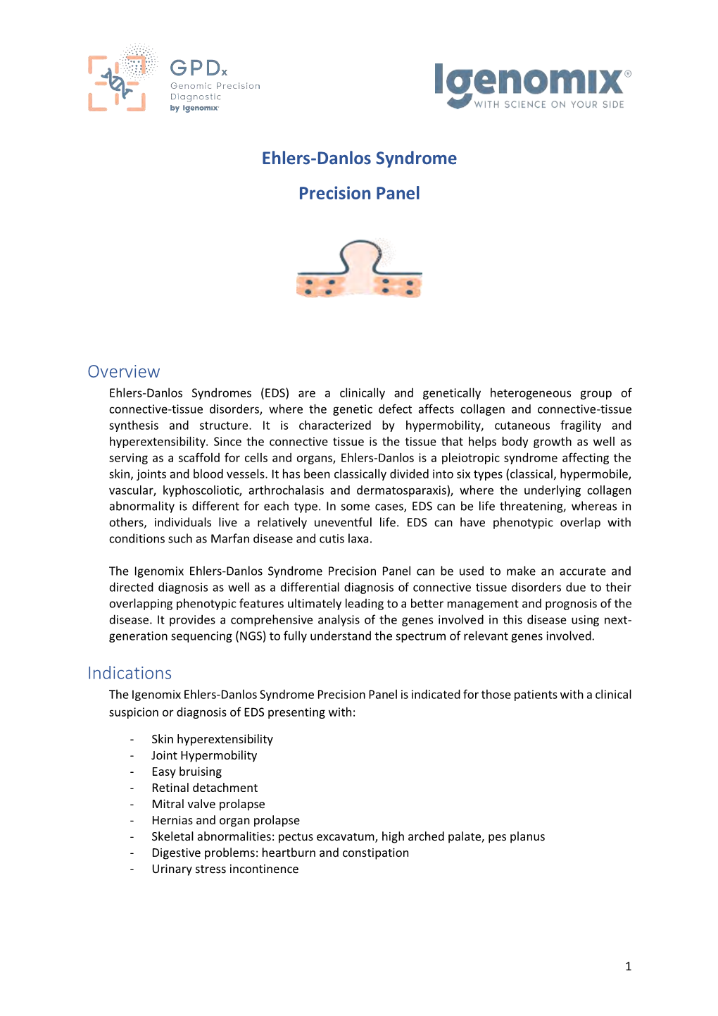 Ehlers-Danlos Syndrome Precision Panel Overview Indications