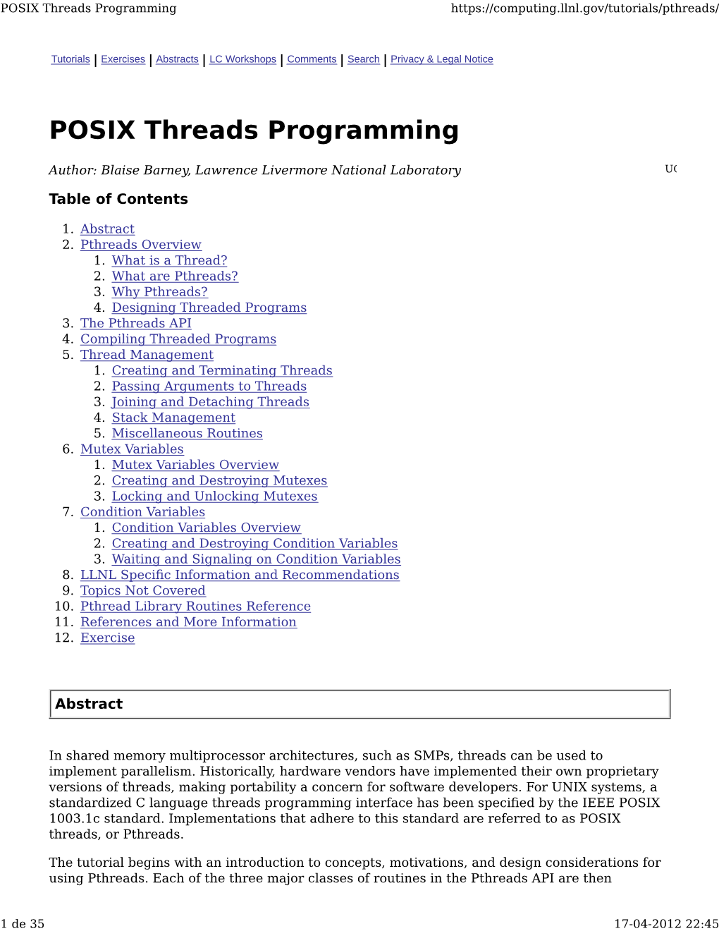 POSIX Threads Programming