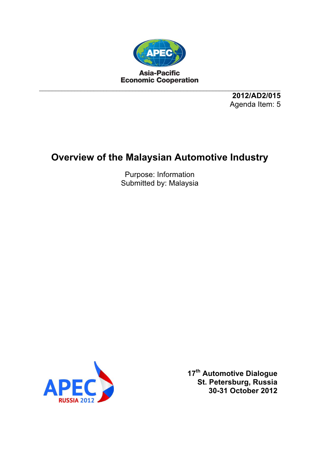 Overview of the Malaysian Automotive Industry