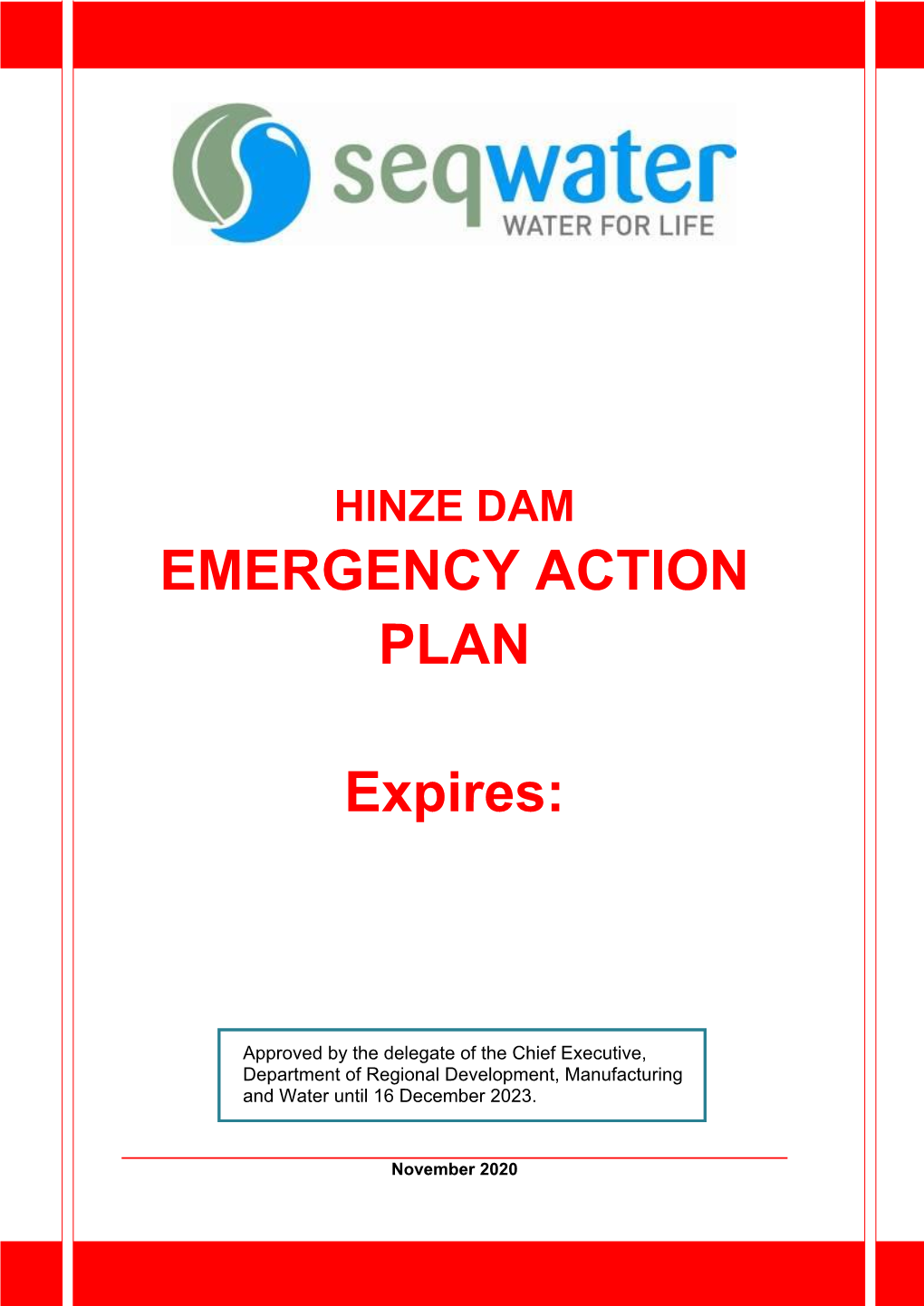 Hinze Dam Emergency Action Plan