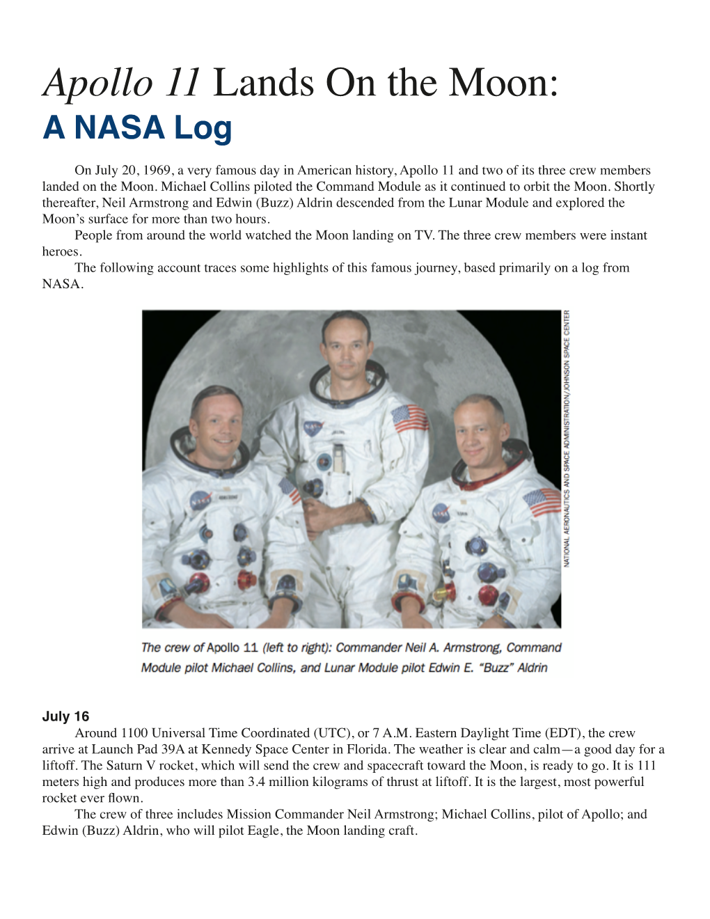 Apollo 11 Lands on the Moon- a NASA