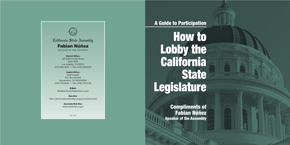 Lobbying the California Legislature