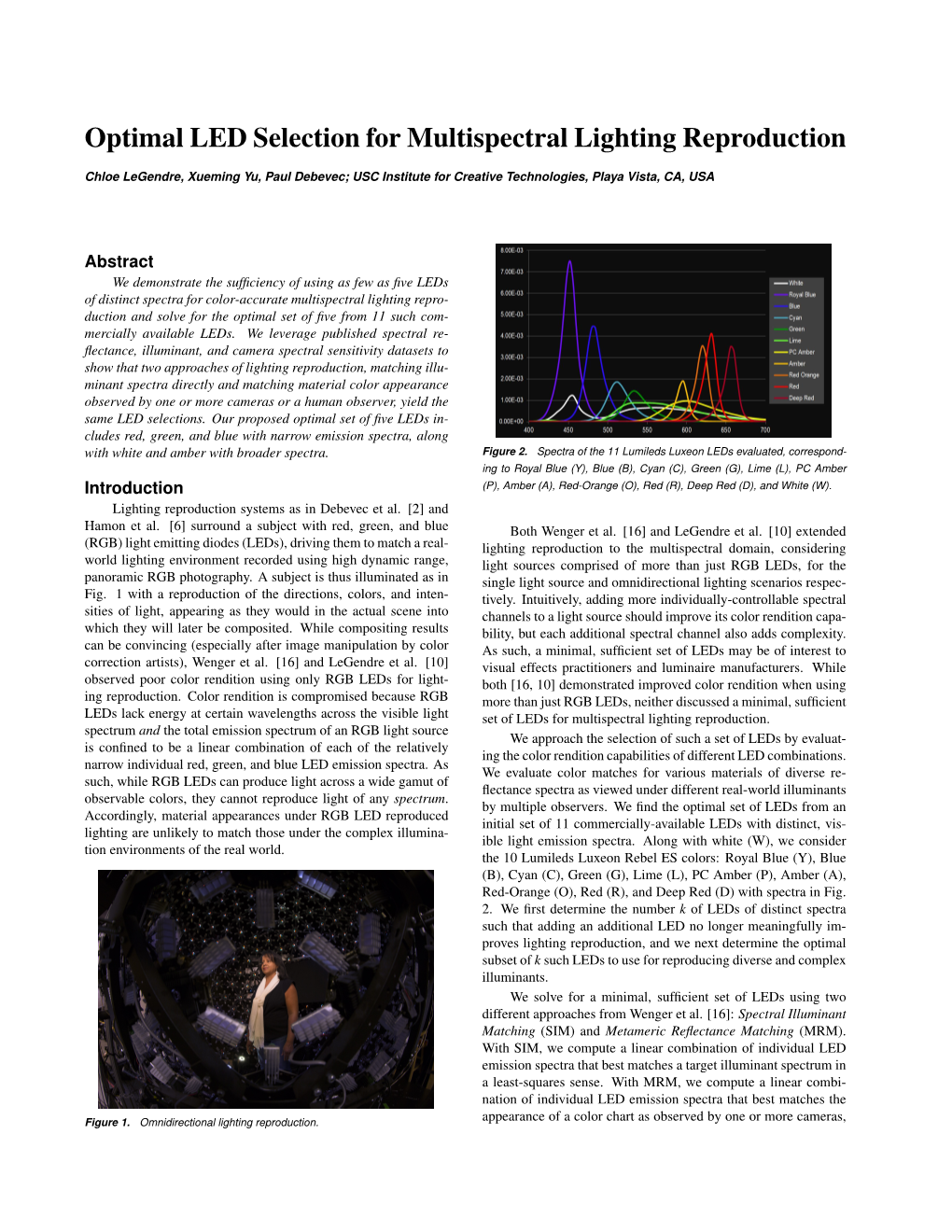 Optimal LED Selection for Multispectral Lighting Reproduction