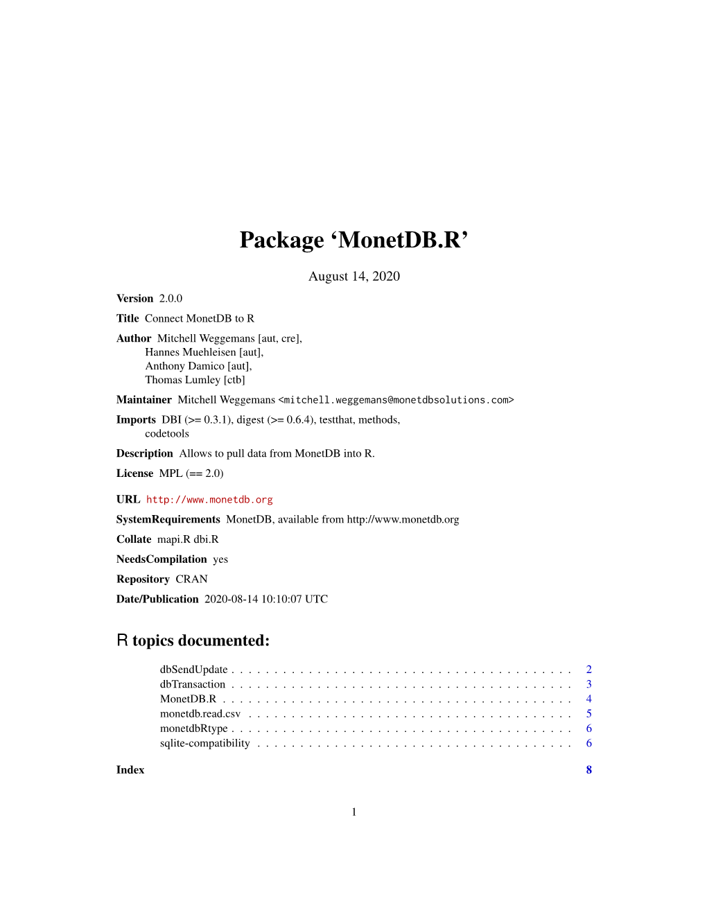 Package 'Monetdb.R'