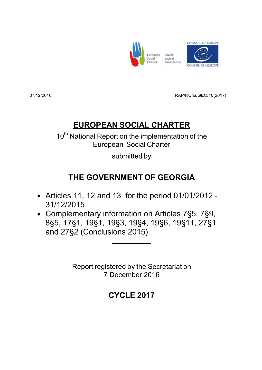 European Social Charter The