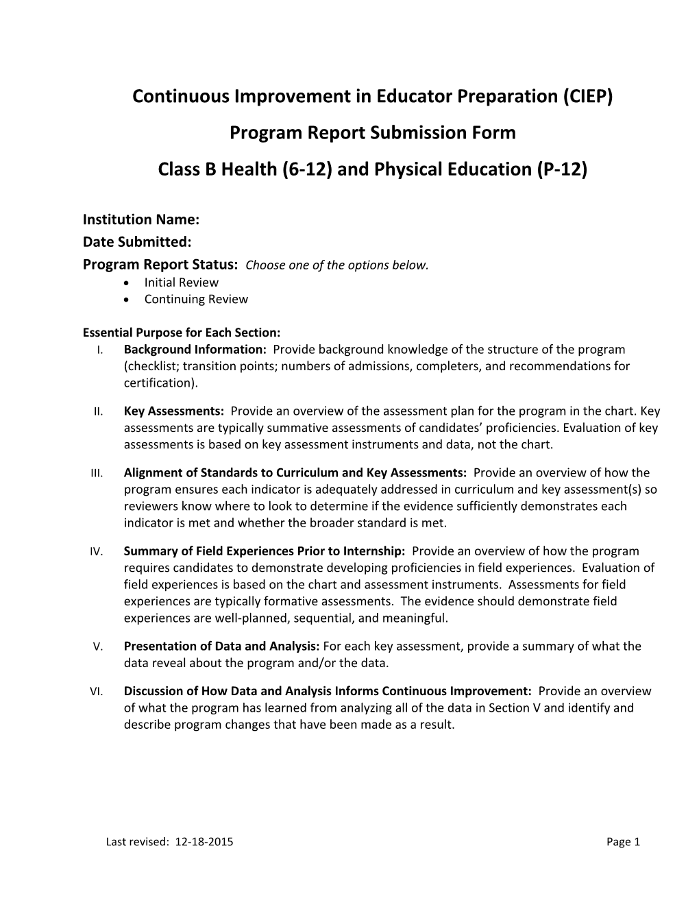 CIEP Template 12 01 Health And Physical Education