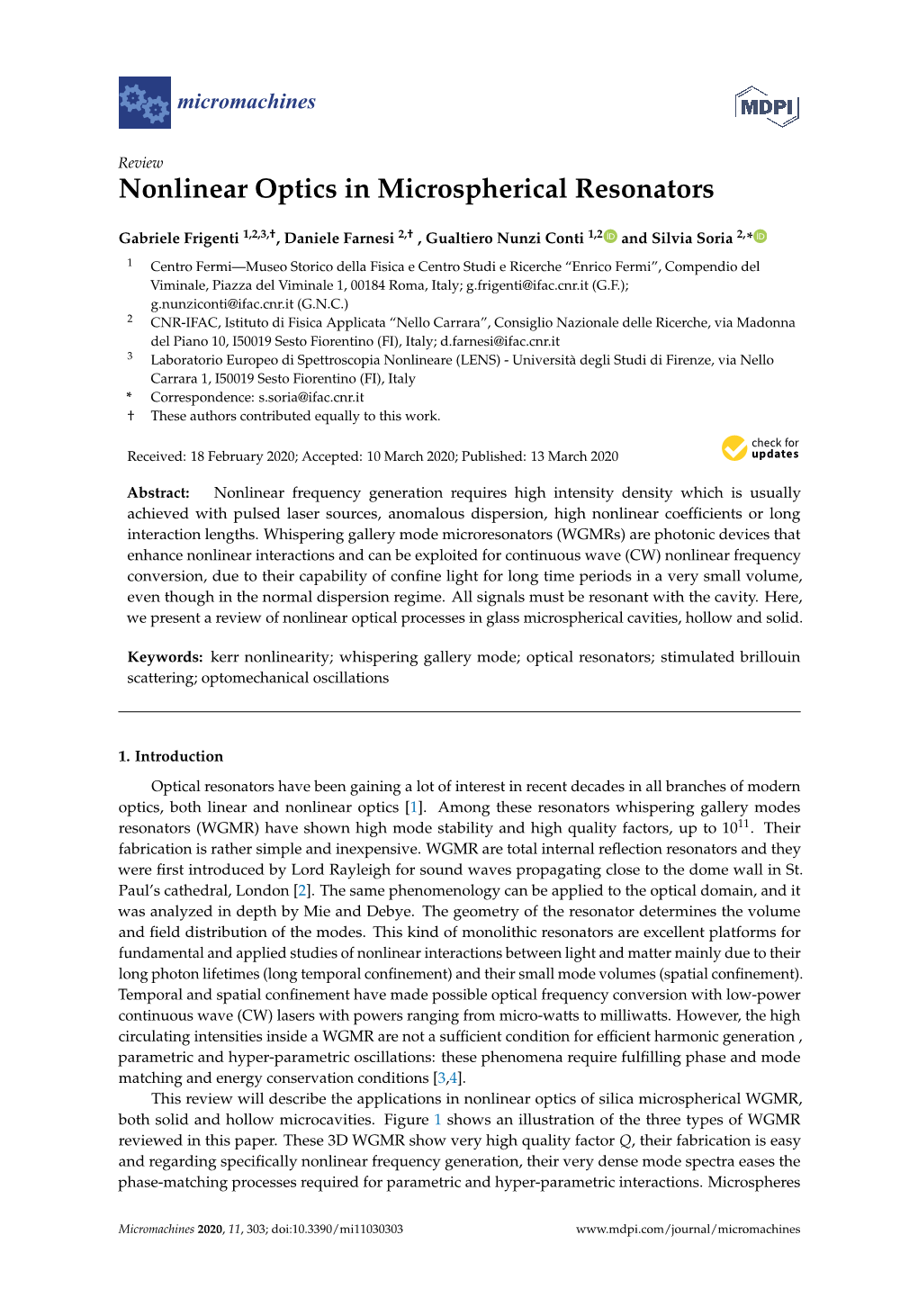 Nonlinear Optics in Microspherical Resonators