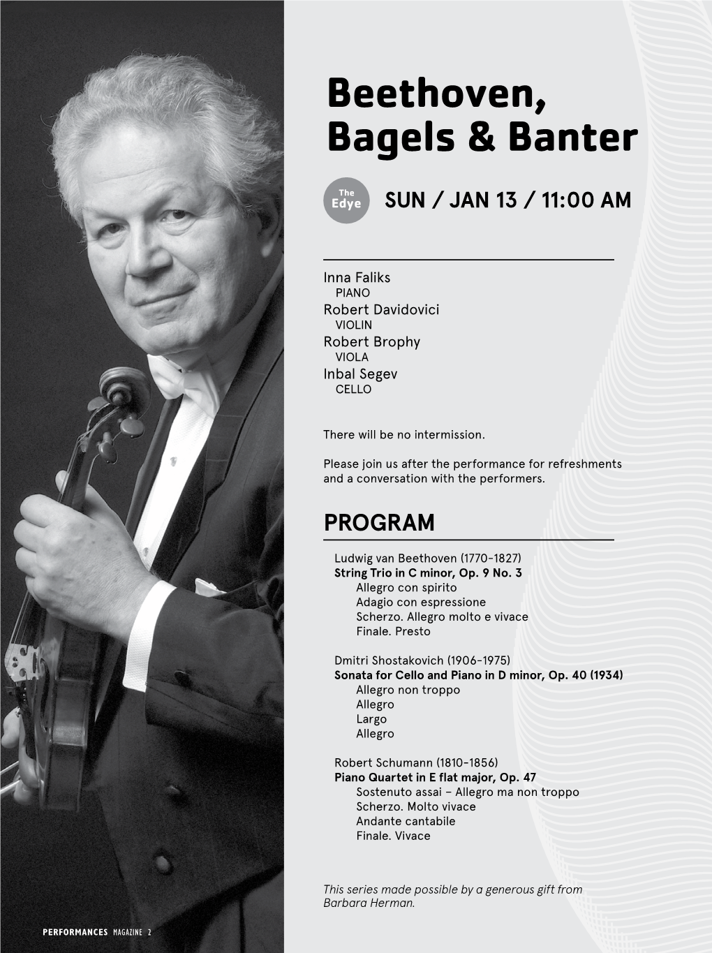 Artist/Title Beethoven, Bagels & Banter