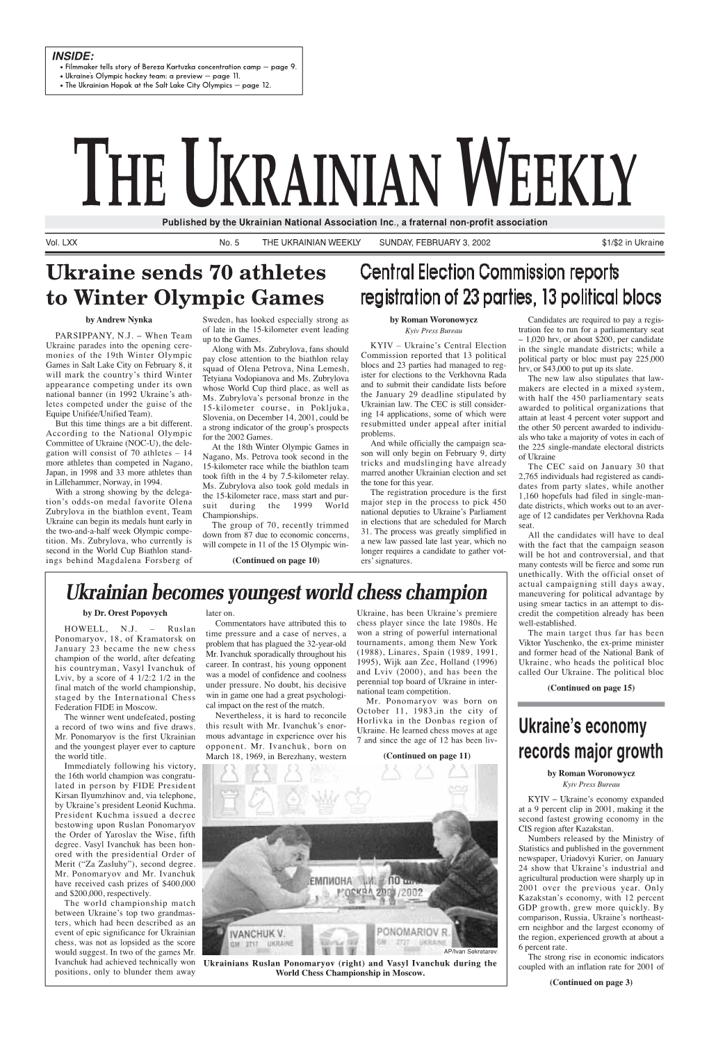 The Ukrainian Weekly 2002, No.5